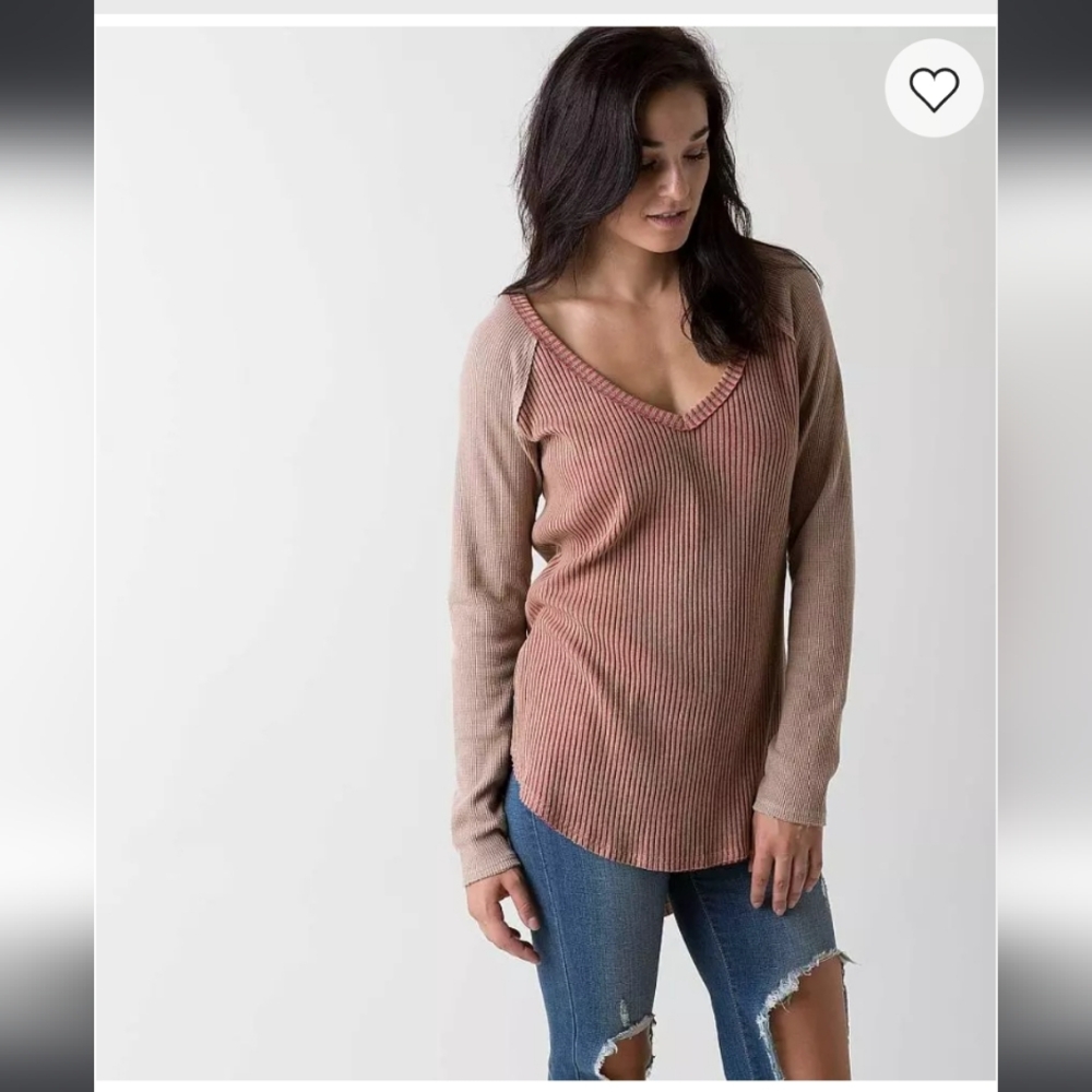 Gilded Intent High Low Ribbed Top With Slit Sides